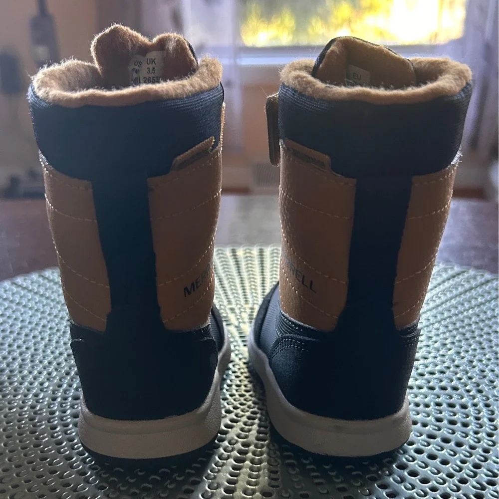Kids New Merrell Snow Quest Lite 3.0 Leather 4M Winter Boots